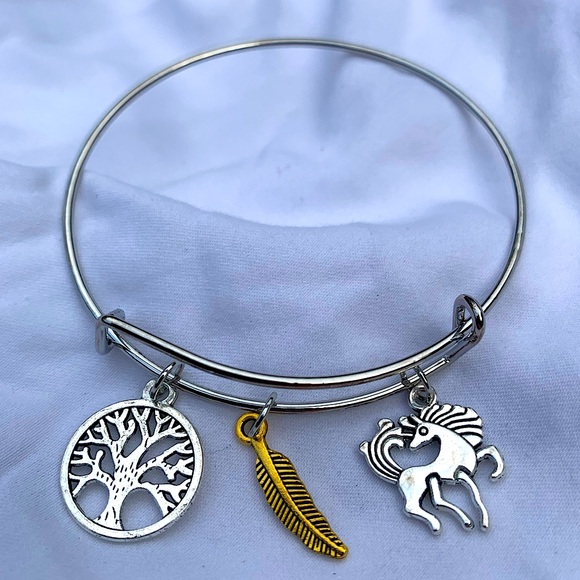 Hand Crafted Jewelry - Brand New! Handmade! Adjustable Charm Bangle Bracelet!